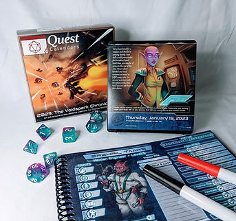 quest calendar and accessories